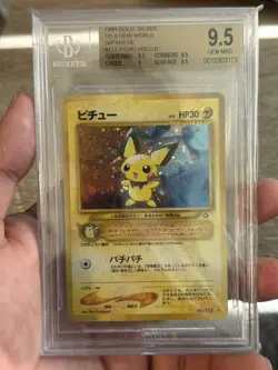 Pokemon TCG Pichu 1999 Gold, Silver to a New World Japanese #172 Holo BGS 9.5 - Image 1