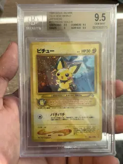 Pokemon TCG Pichu 1999 Gold, Silver to a New World Japanese #172 Holo BGS 9.5 - Image 2