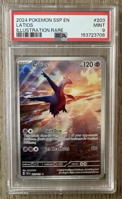 PSA 9 Latios 203/191 Illustration Rare Holo Sv08 Surging Sparks EN HP 120 - Image 1