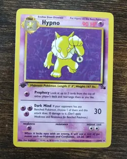 Pokemon Fossil Hypno 1st Edition 23/62 Non Holo Rare NM - Image 1