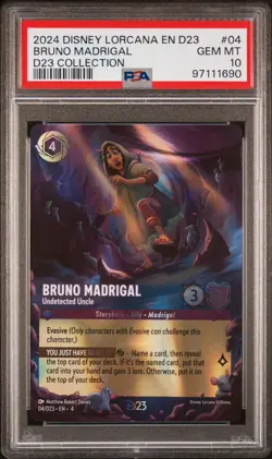 2024 Disney Lorcana Promos D23 Expo Bruno Madrigal Undetected #04/D23 PSA 10 - Image 1