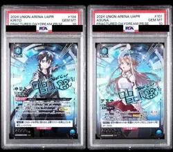 PSA 10 Sequential Asuna & Kirito Union Arena Sword Art Online Japan Set - Image 1