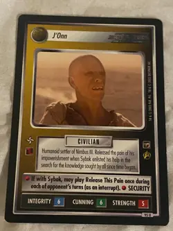 Star Trek CCG 1E TMP J'ONN Card NEVER PLAYED - Image 1