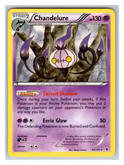 Chandelure 60/101 LP Pokemon Cards Noble Victories Rare - Image 1