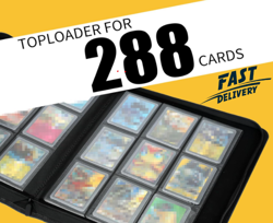 9 Pocket Toploader Binder Holds 288 3x4 Rigid Trading Card Holder Storage Gray - Image 4