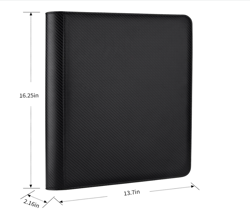 9 Pocket Toploader Binder Holds 288 3x4 Rigid Trading Card Holder Storage Gray - Image 5
