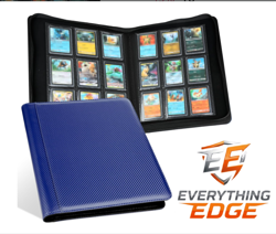Blue and Carbon Red Toploader Binder Holds 288 Trading Cards 9 Pocket Zip Album - Image 1