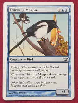 Magic The Gathering 9TH EDITION THIEVING MAGPIE blue card MTG - Image 1