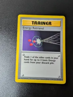 Energy Retrieval 81/102 Uncommon Base Set Shadowless Pokemon Lightly Played - Image 1