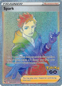 Spark 085/078 Rainbow Rare Pokemon GO Pokemon Near Mint - Image 1