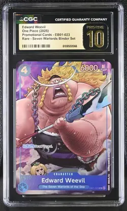 ✨ CGC 10 Pristine English One Piece Edward Weevil EB01-023 Seven Warlords Rare - Image 1