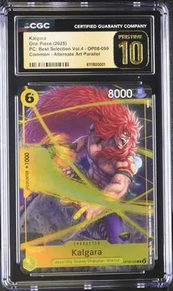 ✨✨ CGC 10 Pristine One Piece ENGLISH Kalgara OP08-099 Alt Art PC Vol 4 - Image 1