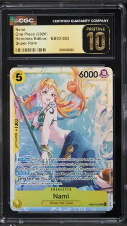 Nami EB03-053 SR CGC 10 Pristine Heroines Edition ENG Super Rare One Piece TCG - Image 1