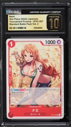 Nami ST01-007 Tournament Promo Pristine CGC 10 Battle Vol 2 JAPAN One Piece 2022 - Image 1