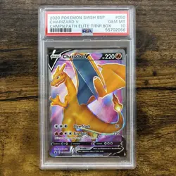 PSA 10 GEM MINT Charizard V SWSH050 Pokemon Champion's Path ETB Promo 2020 - Image 1