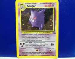 1999 Pokemon Fossil Gengar 5/62 Holo Rare Unlimited Vintage WOTC - Image 3