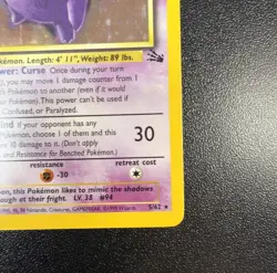 1999 Pokemon TCG Fossil Unlimited Gengar Holo Rare 5/62 WoTC NM - LP - Image 5