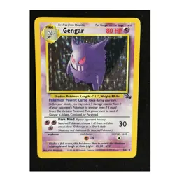 Vintage Pokemon TCG Gengar Fossil 5/62 Holo Rare Unlimited 1999 - Image 1