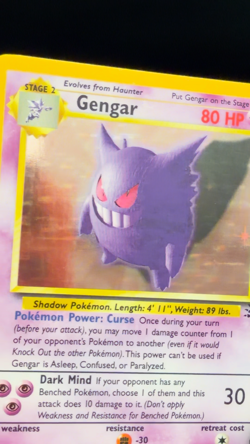 Vintage Pokemon TCG Gengar Fossil 5/62 Holo Rare Unlimited 1999 - Image 2