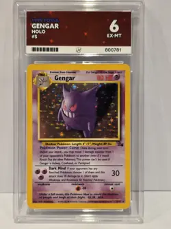 1999 Pokemon Fossil Gengar Holo Rare 5/62 Ace 7 EX NM WOTC - Image 1