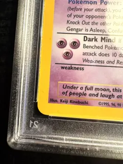 Pokemon Gengar Holo Rare 1999 Fossil Unlimited #5/62 EX PSA 5 - Image 2