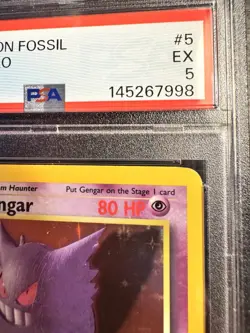 Pokemon Gengar Holo Rare 1999 Fossil Unlimited #5/62 EX PSA 5 - Image 4
