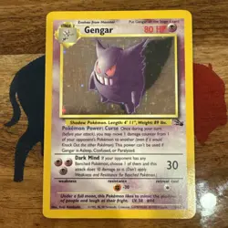 Pokemon TCG Gengar Fossil Holo Rare 5/62 80 HP Unlimited English 1999 LP - Image 1