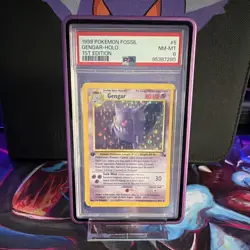 PSA 8 Gengar 1999 Fossil 5/62 Holo Rare 1st Edition English Pokemon TCG - Image 1