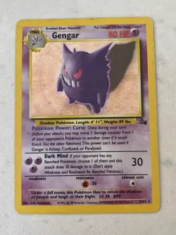 Gengar 5/62 Fossil Holo Rare Pokemon TCG Card English 1999 condition-LP/HP - Image 1
