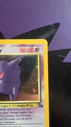 Pokemon Gengar TCG Fossil Holo Card 5/62 Unlimited Holo Rare (1999) - Image 3