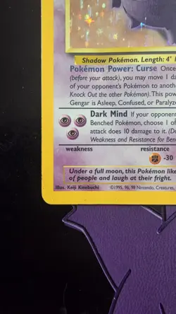 Pokemon Gengar TCG Fossil Holo Card 5/62 Unlimited Holo Rare (1999) - Image 4