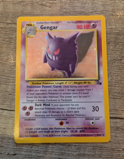 Pokemon TCG Gengar Fossil Holo Rare Unlimited Card 5/62 1999 English 80HP - Image 1