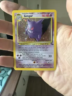 Pokemon Gengar TCG Fossil Holo Card 5/62 Unlimited Holo Rare (1999) LP Excellent - Image 1