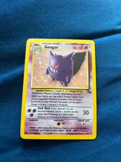Pokemon Gengar TCG Fossil Holo Card 5/62 Unlimited Holo Rare (1999) LP Excellent - Image 1