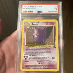 Pokemon 1999 Fossil Gengar 5/62 Holo Rare Unlimited PSA 7 English - Image 1