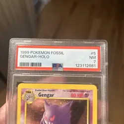 Pokemon 1999 Fossil Gengar 5/62 Holo Rare Unlimited PSA 7 English - Image 2