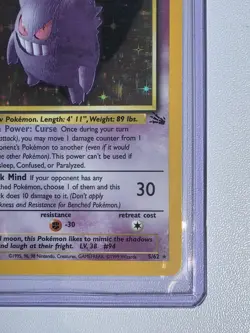 Pokemon Gengar Holo Rare Unlimited 5/62 Fossil Set 1999 TCG - Image 4
