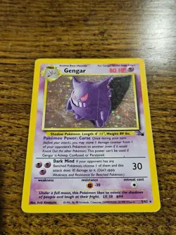 Gengar Holo 5/62 Fossil Set 1999 Pokemon Card WOTC – Vintage Holo Rare - MP - Image 1