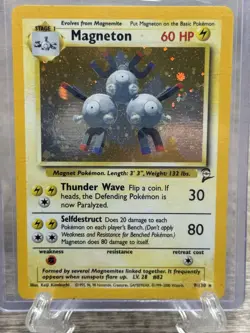 Magneton 9/130 Base Set 2 Holo Rare Vintage 2000 WOTC Pokemon TCG Card MP - Image 1
