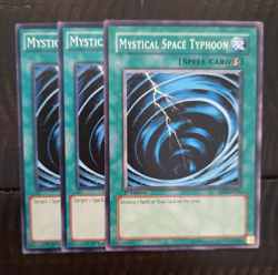 Yu-Gi-Oh TCG Spell Card x3 Set Mystical Space Typhoon Quick Play Common Vintage - Image 1