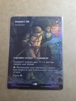 Donnie's Bo - Shadowspear (Borderless) (M 0017) TMNT MTG Foil - Image 1