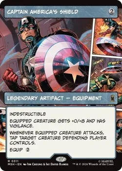 x1 Captain America's Shield (0311) - Borderless R MTG Marvel Super Heroes M/NM, - Image 1