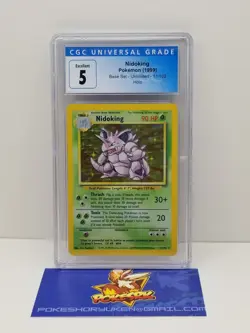 Pokemon 1999 CGC 5 Base Set Unlimited Nidoking Holo 11/102 - Image 1