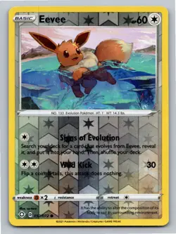 Eevee 052/072 Common Shining Fates Pokemon Reverse Holo Lightly Played - Image 1