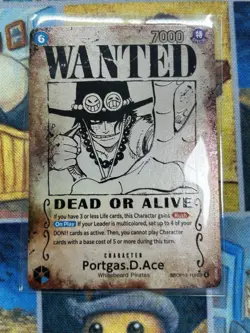 One Piece OP13-119 Portgas D. Ace WANTED POSTER ERROR Pre-Errata - Image 1