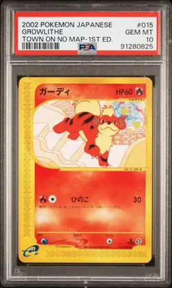 PSA 10 Pokemon 2002 Japanese Town on No Map 1st Edition Growlithe #015 - Image 1