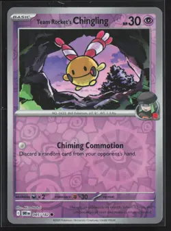Pokemon TCG Destined Rivals - 085/182 Team Rocket's Chingling - Reverse Holo NM - Image 1