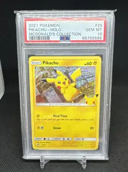 2021 Pokemon McDonald's Pikachu Holo Collection #25 PSA 10 Gem Mint - Image 1