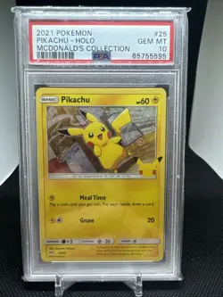 2021 Pokemon McDonald's Pikachu Holo Collection #25 PSA 10 Gem Mint - Image 2