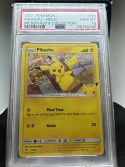 2021 Pokemon McDonald's Pikachu Holo Collection #25 PSA 10 Gem Mint - Image 3